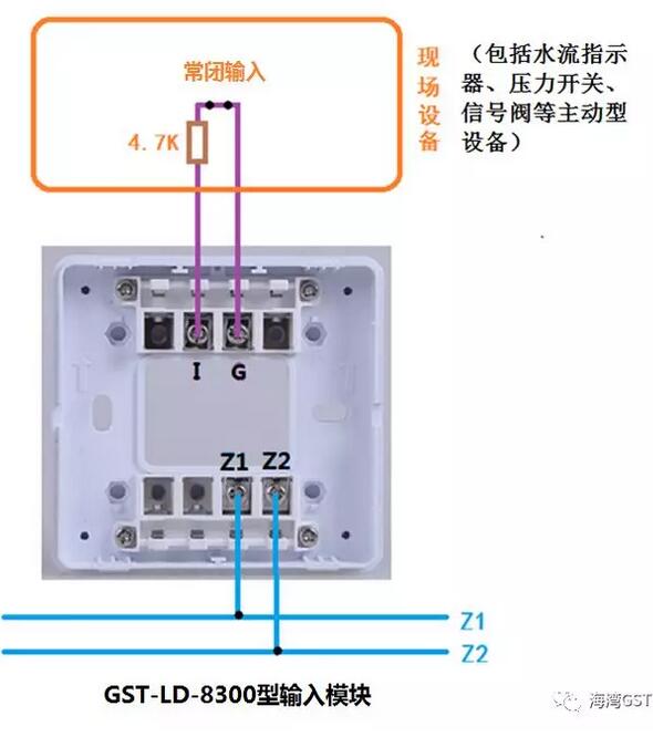 8300模塊與具有無源常閉觸點的現(xiàn)場設(shè)備接線方法: