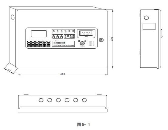 GST-QKP01氣體滅火控制器/火災報警控制器外形尺寸示意圖 GST-QKP01氣體滅火控制器/火災報警控制器外形尺寸示意圖